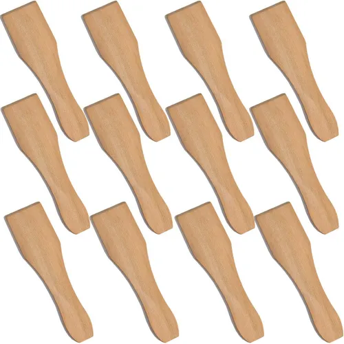 Syntrox Germany Universal Racletteschaber Holzspatel Set 12 Stück