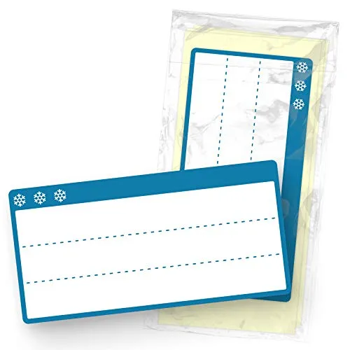 itenga 50x Haushaltsetikett I Tiefkühletikett I Aufkleber für Gefriertüten selbstklebend aus Haftpapier Blau 2,5x5cm