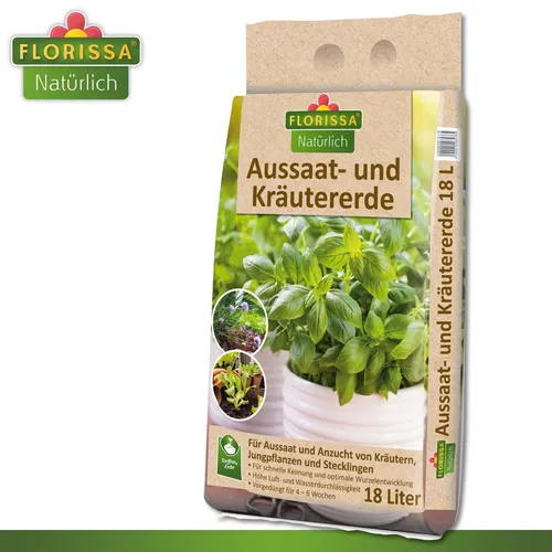 Florissa 18 l Aussaat- und Kräutererde Torffreies Spezialsubstrat Jungpflanzen