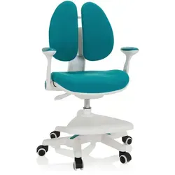 hjh OFFICE 736416 Kinder Schreibtischstuhl Kid Wing - Ergonomischer Bürostuhl für Kinder von 4 bis 14 Jahren, mit klappbaren Armlehnen und höhenverstellbarer Fußablage für optimalen Komfort und Konzentration beim Lernen.