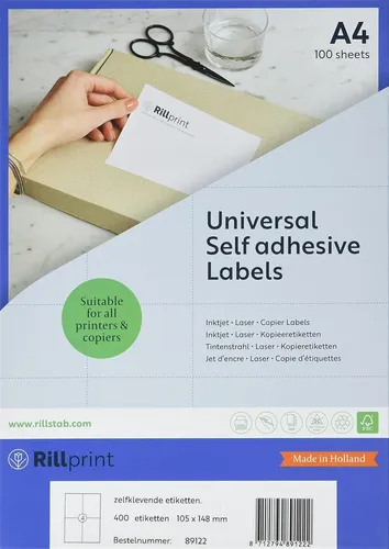 rillprint Universal-Etiketten 105 x 148 mm weiß 400 Etiketten