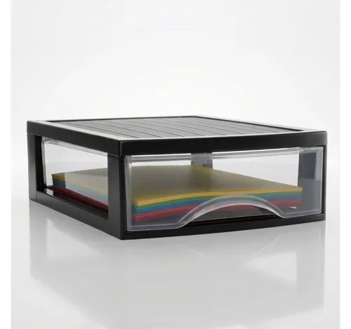 Hausfelder Schubladenbox Schubladenschrank A4 mit 1 Schublade, Schreibtisch Ordnungssystem, (1-St., A4 mit 1 Schublade), klare Sicht, einfache Organisation, bequemes Öffnen und Schließen