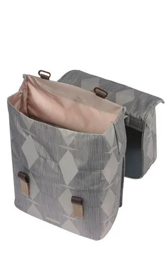 BASIL Doppelpacktasche Elegance MIK – chateau taupe - Fahrradtaschen mit 49 l Volumen, ideal für sicheres und stilvolles Transportieren von Gepäck auf dem Fahrrad.