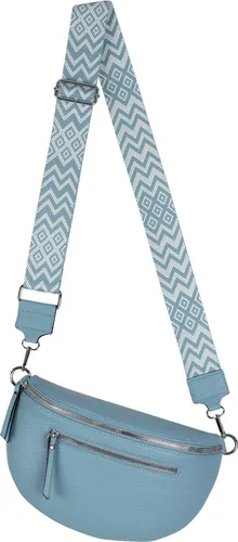 Bauchtasche Crossbody-Bag Umhängetasche Kunstleder Italy-Design BLUE (955)