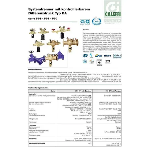 Aquintos Wasseraufbereitung Wasserbar Systemtrenner Typ BA, 1 1/2