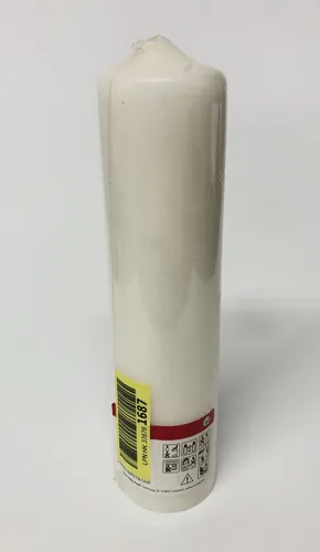 Rayher 3119200 Stumpenkerze, weiss, rund, Laenge 25 cm, 6 cm ø,100% Paraffin