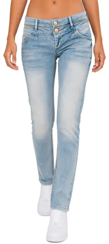 Cipo & Baxx Damen 5-Pocket-Jeans Slim Fit Light Blue