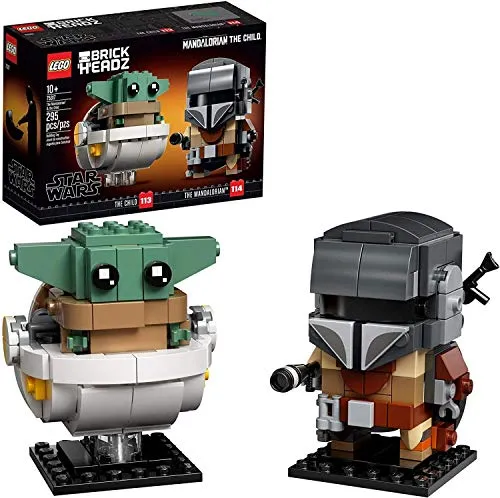 LEGO BrickHeadz Star Wars The Mandalorian & The Child 75317 - Bauspielzeugsets: Baue und präsentiere die ikonischen Figuren von The Mandalorian und dem Kind in charakteristischen Details, ideal für Star Wars-Fans und Sammler.