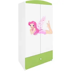 Raumhirsch Furniture Kinderkleiderschrank Elfe II - Fantastischer Kleiderschrank für Kinderzimmer - Kreativer Kinderkleiderschrank Elfe II in sanften Grüntönen, ideal für jedes Kinderzimmer. Mit stabiler Bauweise, Kleiderstange und 4 Ablagefächern für optimale Ordnung und Struktur.