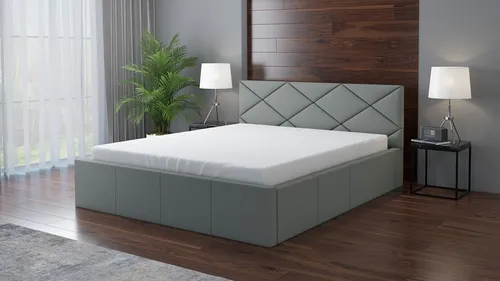 Polsterbett VIGI 90 x 200 mit Matratze und Bettkasten – Grau - Komfortables Polsterbett mit hochwertiger, hypoallergener Matratze und praktischem Bettkasten. Ideal für Schlafzimmer oder Hotelzimmer. Robuste und pflegeleichte Materialien sorgen für Langlebigkeit.