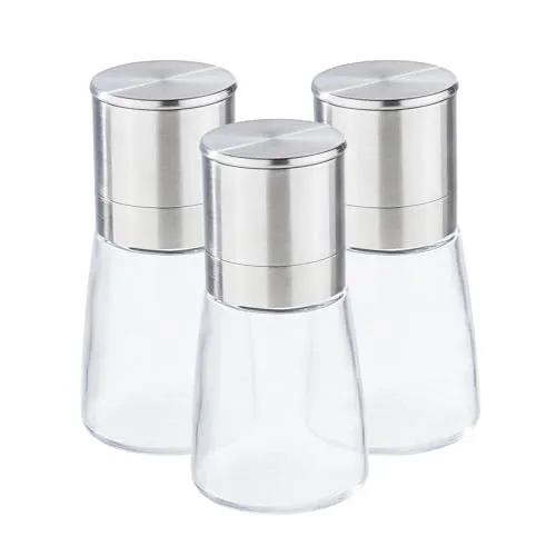 Gewürzmühlen, Edelstahl/ Glas, 3er-Set