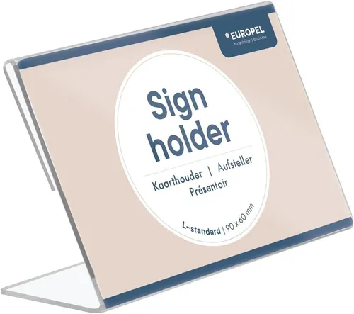 EUROPEL Tischaufsteller Acrylic 90 x 60 mm schräg