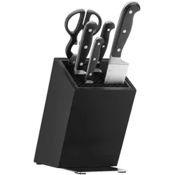 WMF Messerset mit Block Spitzenklasse Plus 6-tlg schwarz - Messerblock für bis zu 15 Messer: Hochwertige handgeschmiedete Klingen mit WMF Performance Cut für langanhaltende Schärfe. Perfekte Balance und ergonomische Griffe sorgen für höchsten Komfort beim Schneiden.
