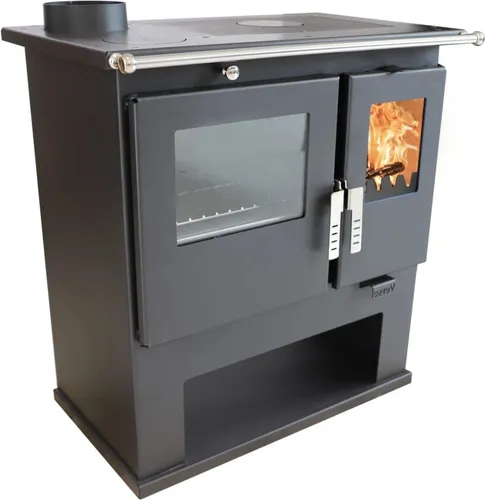 Holzofen Verso CS Inox 7,7 kW mit Edelstahl-Backofen