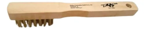 TrendLine Drahtbürste Messing 3-reihig Holzgriff Drahtbürsten
