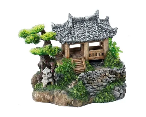 Europet-Bernina Aquariendeko - Koreanisches Haus - Aquarium-Dekoration aus ungiftigem Polyesterharz, ideal für Süß- und Meerwasseraquarien, sorgt für ein naturgetreues Ambiente und schont das biologische Gleichgewicht.