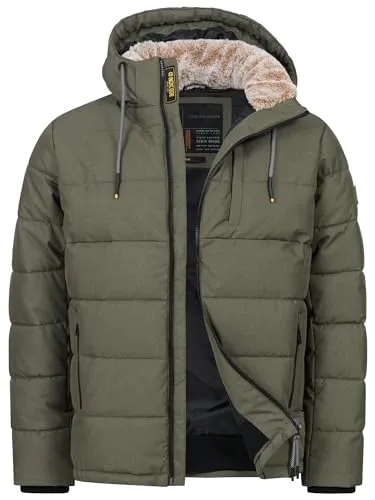 Produktbild Indicode Herren INHebero Winterjacke mit Kapuze und Reißverschluss | Steppjacke für kalte Tage