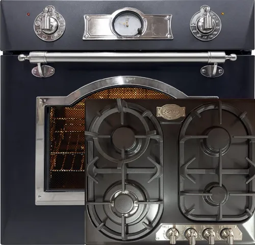 Kaiser Küchengeräte Backofen-Set EH 6355 Em Sil + KG 6325 Em Sil Turbo - Vielseitiges Elektro-Backofen-Set mit 8 Funktionen und Gaskochfeld. Selbstreinigung und 1-fach-Teleskopauszug für optimale Bedienbarkeit und einfache Reinigung.
