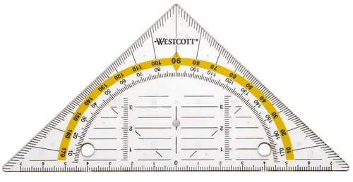 Westcott Geodreieck E-10139, 16 cm Hypotenuse, mit Lochung zum Abheften