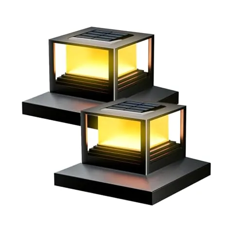 2 Stück Solar Pfostenkappen Licht LED für Garten und Zaun