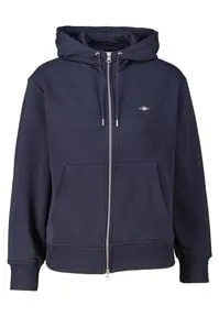 Gant Kapuzensweatjacke SHIELD ZIP HOODIE - Zip Hoodies mit grafischer GANT-Stickerei, verstellbarer Kapuze und praktischer Kängurutasche für stilvolle Looks und warmen Komfort beim Workout.