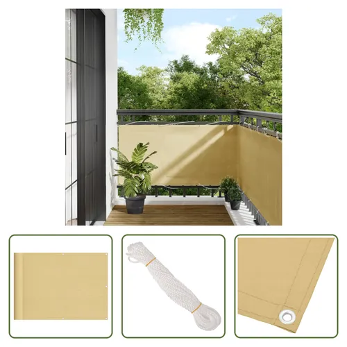 The Living Store Balkonsichtschutz Sandfarben 75x700 cm 100 % Polyester-Oxford