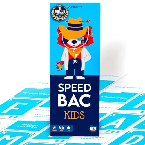 ATM Gaming Speedbac Kids – Schnelles Gesellschaftsspiel für die ganze Familie - Gesellschaftsspiel für 2-7 Spieler ab 7 Jahren, fördert schnelles Denken und Reaktion. Hunderte lustige Themen sorgen für Spaß und Spannung in jeder Runde!