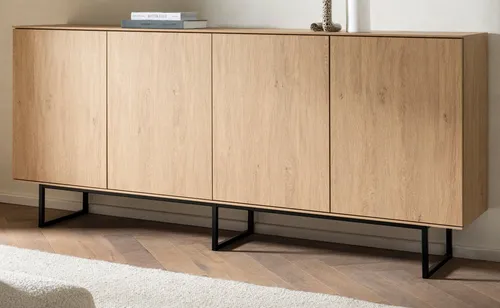 Furn.Design Sideboard Breda – Modernes 4-türiges Sideboard in Stone Eiche