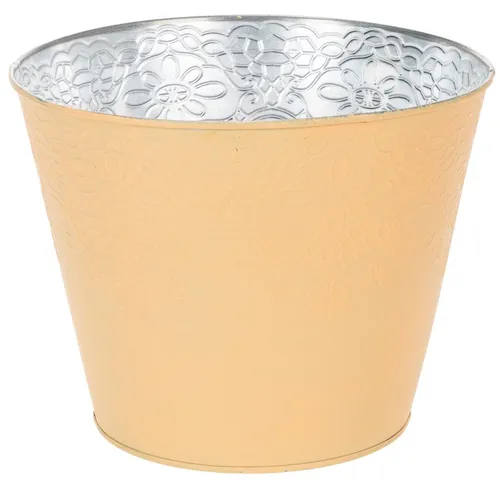 Blumenübertopf aus Metall mit Prägung für stilvolle Dekoration