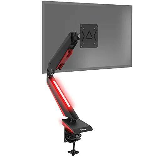 Duronic DMGM5X1 Monitorarm mit LED-Beleuchtung - Erleben Sie Gaming neu mit der Duronic DMGM5X1 Monitorhalterung! Diese höhenverstellbare Halterung für Monitore bis 32 Zoll bietet nicht nur Flexibilität, sondern auch eine beeindruckende rote LED-Beleuchtung für das perfekte Ambiente.