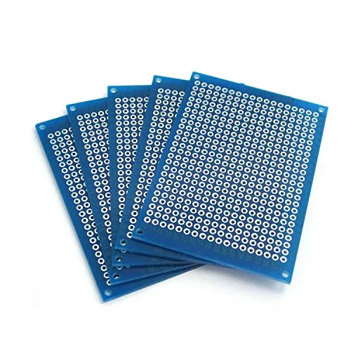 DollaTek 5 STK. Breadboard Steckbrett Doppelte Seitenwand Prototyp PCB Verzinkt Allgemeine Universal Loch 5 x 7 cm