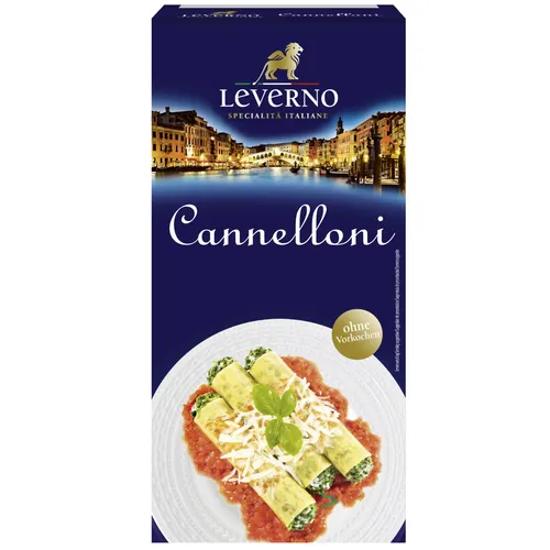 Leverno Cannelloni Italienische Pasta Röhren 250g Packung