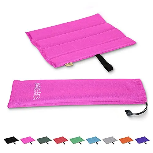 Mister Mountain® Outdoor Iso-Sitzkissen 31x35x1,2cm Leicht Faltbar & Waschbar. Thermokissen, Sitzmatte Inklusive Tasche. Sitzkissen mit Schutz vor Kälte, Nässe, Schmutz & Hitze. (Pink)