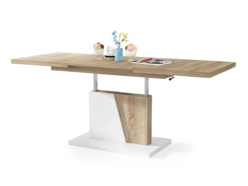 Mazzoni Grand Noir Ausziehbarer Couchtisch - Beistelltisch fürs Wohnzimmer mit stufenloser Erweiterung von 120 cm auf 180 cm, ideal für kleine Räume und flexible Nutzung als Esstisch oder Arbeitstisch.