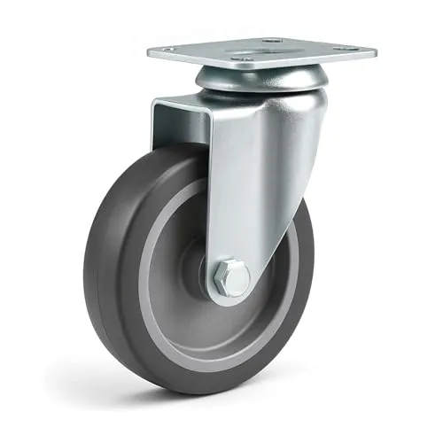 Wiltec Lenkrolle 75mm bis 75kg mit Kunststoffrad und Anbauplatte Transportrolle leiser Lauf, ungebremst Möbelrolle Laufrolle Möbel-Lenkrolle