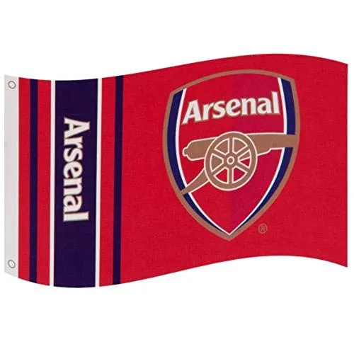 Arsenal FC - Flagge mit Vereinswappen - Offizielles Merchandise - Geschenk für Fußballfans - 1,5 x 0,9 m - Rot mit Vereinswappen