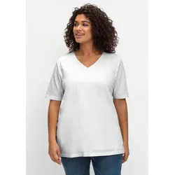 Sheego T-Shirt T-Shirt Kurzarm mit doppellagigem Vorderteil von sheego