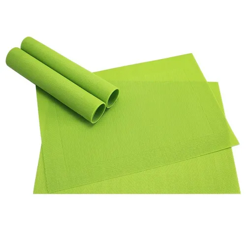 matches21 HOME & HOBBY Platzset Tischset BORDA 4er Grün Hellgrün Tischunterlage als Tischdeko, (4-St), modernes Esstisch Platzdeckchen als abwaschbarer Tischuntersetzer