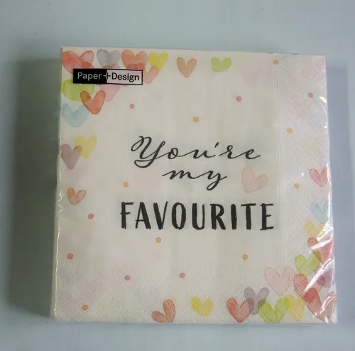Servietten You `re my FAFOURITE  1 Packung OVP ANGEBOT Liebe PD englisch Herz 20