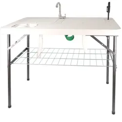 Klappbarer Filetiertisch mit Spüle und Sprühdüse