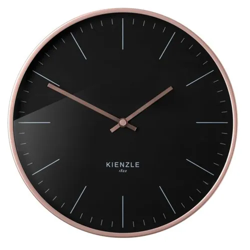 Kienzle DCF Funkwanduhr Modern 25 cm Rosé-gold / Schwarz in gold von Kienzle