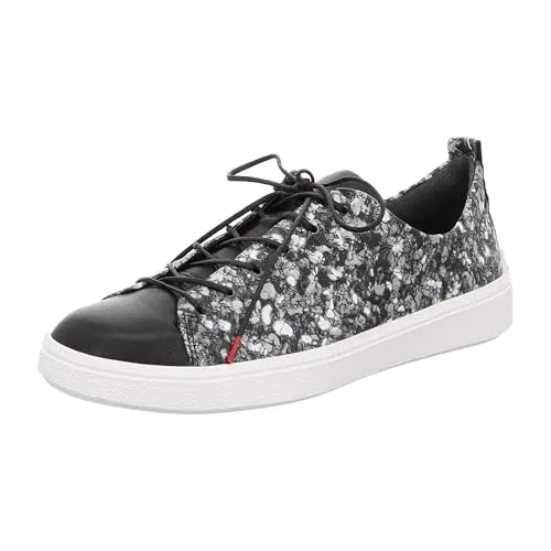 Think Damen TURNA Sneaker - Schwarz/Kombi 0030, 38.5 EU Schmal - Wanderschuhe mit chromfrei gegerbtem Futterleder und austauschbarer Innensohle für optimalen Komfort. Die weiche Gummisohle dämpft jeden Schritt und sorgt für Langlebigkeit.
