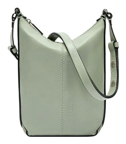 Liebeskind Berlin Women's Paris 4 Crossbody, Opal Green Lamb - Umhängetaschen mit sportlichem Touch, aus stilvollem Glattleder in Papier-Optik und praktischem Reißverschluss-Hauptfach.