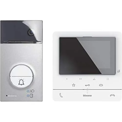 Legrand Bticino 364922 Flex'ONE Video-Set - Haus-Alarmanlagen mit 2-Draht-Technik, inkl. Türstation LINEA 3000 und CLASSE 100 V16E, ideal für Einfamilienhäuser und erweiterbar für Mehrfamilienhäuser. Hohe Sicherheit mit IP54 und IK10.