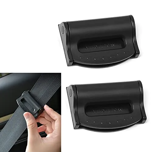 Auto-Sicherheitsgurt-Einsteller, Auto-Sicherheitsgurt-Clip, sicherheitsgurt schnalle, Sicherheitsgurt-Einsteller-Clip, Rutschfest, Verstellbar (Schwarz)
