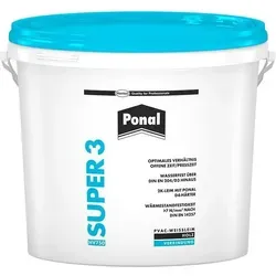 Ponal D3 Super3 Holzleim 5Kg - Wasserfest und schnell abbindend - Kleber & Leime - Ideal für Holz, Laminat und Parkett. Dieser wasserfeste Holzleim bietet eine schnelle Abbindung und hohe Festigkeit für Ihre Projekte.
