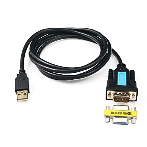 CableDeconn USB to RS232 Adapter with Prolific PL2303 Chipset 6ft 2m USB 2.0 Male to RS 232 DB9 Serial Male with Connector Female Cable for Windows XP,Windows Vista,7,8,10,Mac OS Linux