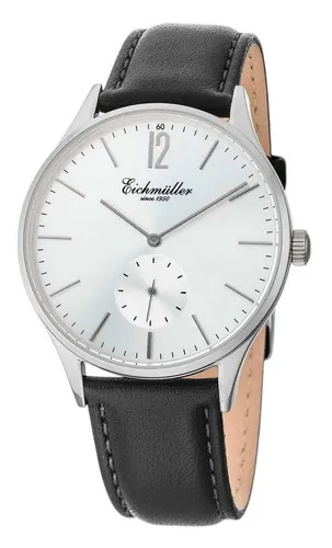 Eichmüller Quarzuhr Herrenuhr Sonnenschliff Silbern Lederband Schwarz 41 mm 3036-04 – Elegante Armbanduhr für Herren mit präzisem Quarzwerk - Eichmüller Herrenuhr 3036-04 mit elegantem Sonnenschliff-Zifferblatt und hochwertigem Lederarmband. Ideal für den täglichen Gebrauch und mit 5 ATM für Alltagstauglichkeit.