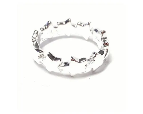 Edelschmiede925 Silberring schmaler Ring in 925 Silber mit Sternmotiv #51