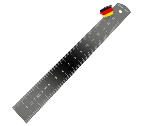 BAUHELD Lineal Stahlmaßstab, 150mm 300mm [EG-1] - Stahllineal mit INCH und CM [Made in Germany]